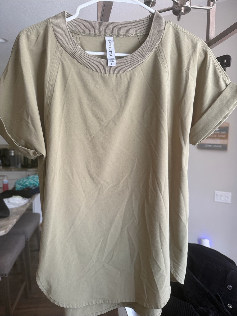Athleta Short Sleeve Crew Top - Olive Green